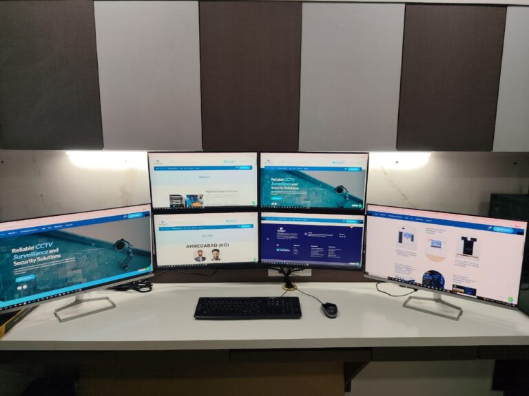 Six monitor multi-screen PC setup by YOM Computer Ahmedabad