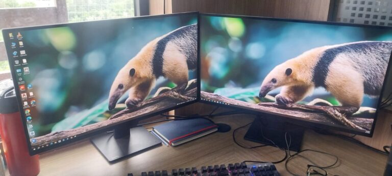 Dual monitor desktop workstation setup by YOM Computer Ahmedabad