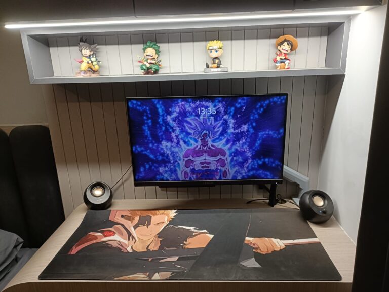 Custom gaming PC desk setup with Legion monitor by YOM Computer Ahmedabad