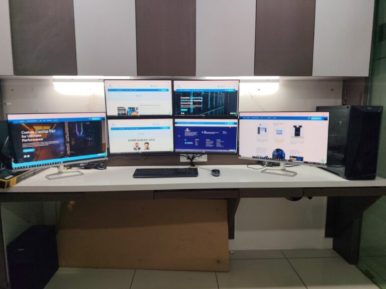 Six monitor multi-screen workstation by YOM Computer Ahmedabad
