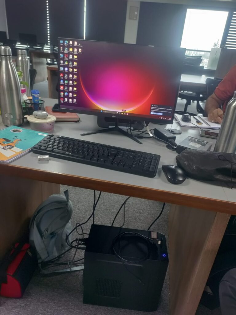 Office desktop computer workstation setup by YOM Computer Ahmedabad
